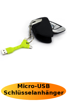 Micro USB Ladekabel Schüsselanhänger - Neu
